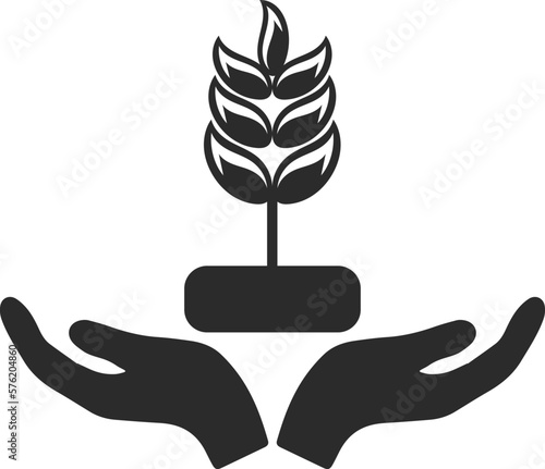 Harvest protection icon, agriculture icon black vector