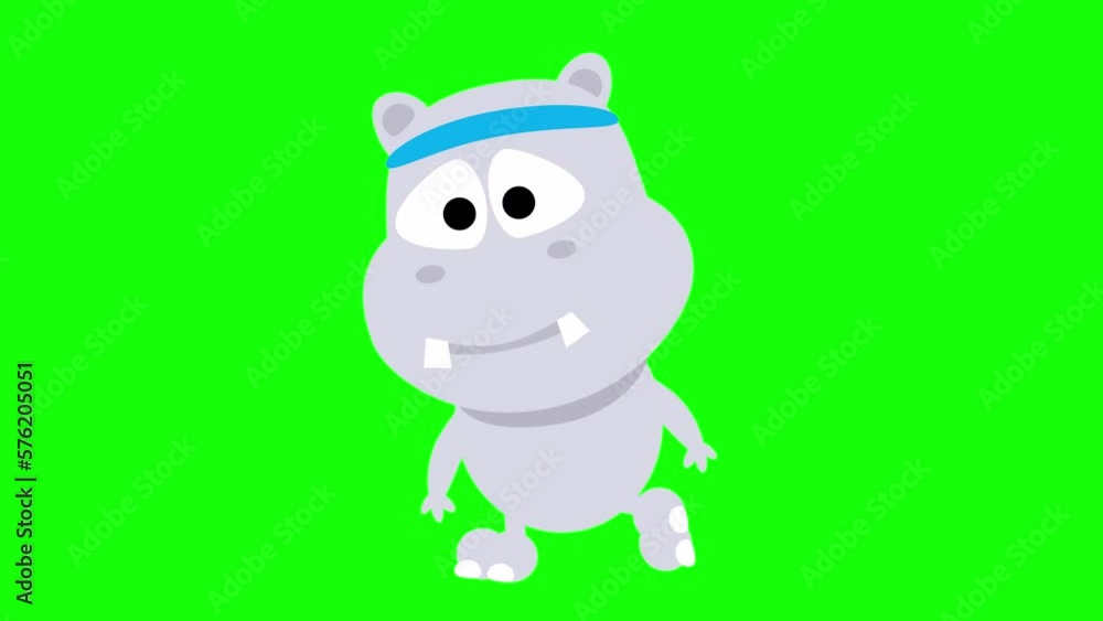 FUNNY CUTE HIPPO RUNNING RUN LOOP WITH BLINKING EYES / FUNNY 2D ANIMATION GREEN SCREEN / CARTOON ANIMAL HIPPO CHARACTER WITH A RUNNER BAND FUNNY CUTE HIPPO RUNNING RUN LOOP WITH BLINKING EYES / FUNNY 2D ANIMATION GREEN SCREEN / CARTOON ANIMAL HIPPO CHARACTER WITH A RUNNER BAND