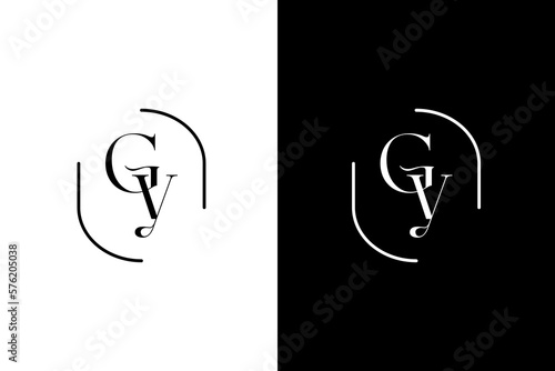 initial letter GY monogram luxury with frame oval vintage logo design stock vector