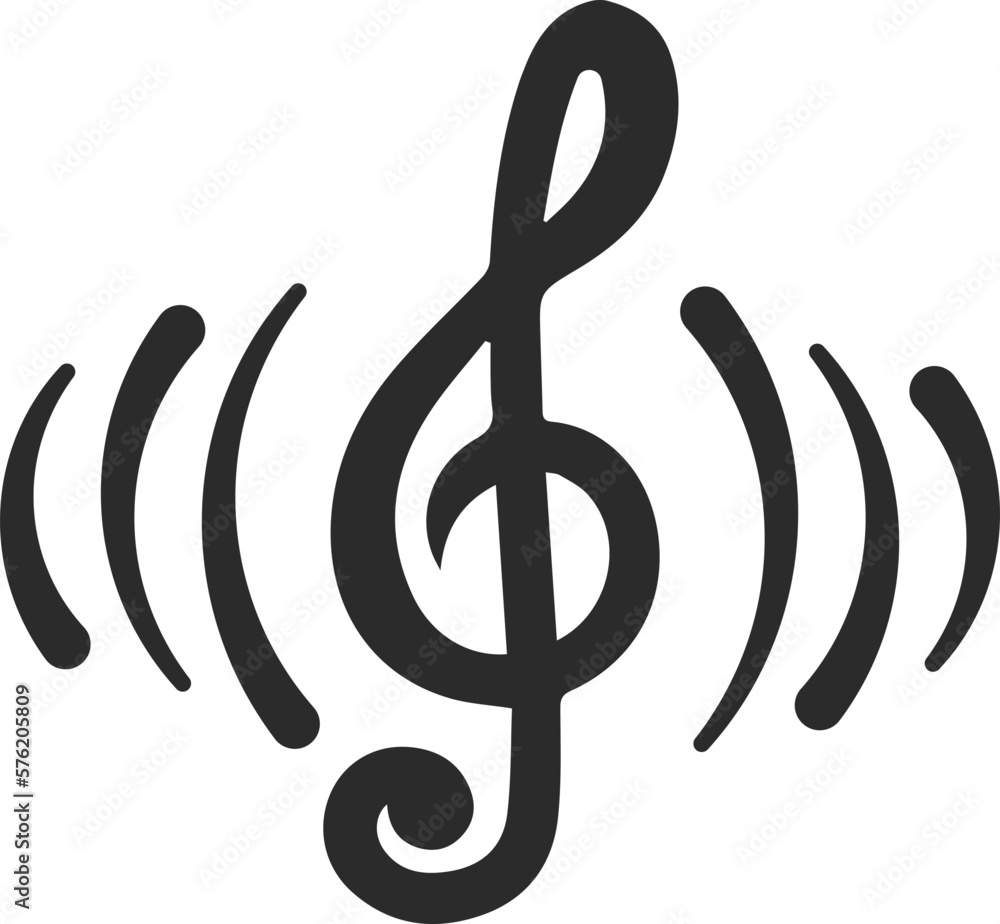 Music note icon, wavy music notes icon black vector Music note icon, wavy music notes icon black vector