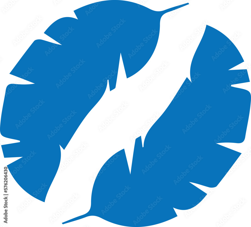 Fototapeta premium Leaf icon set, natural leaf symbol set blue vector