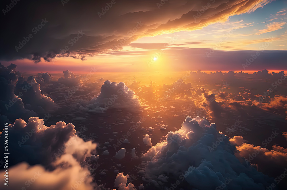 Beautiful sunrise cloudy sky from aerial view photography Beautiful sunrise cloudy sky from aerial view photography