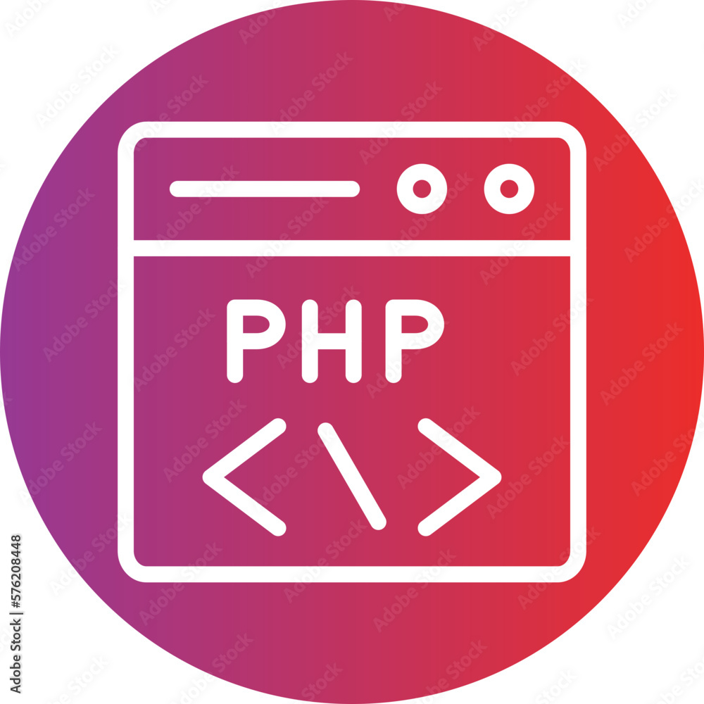 Vector Design PHP Coding Icon Style Vector Design PHP Coding Icon Style