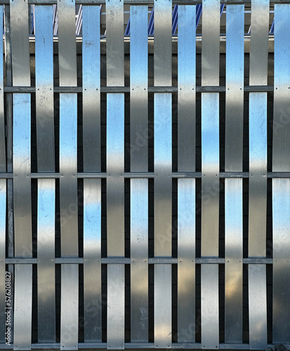 background texture fence of metal strips