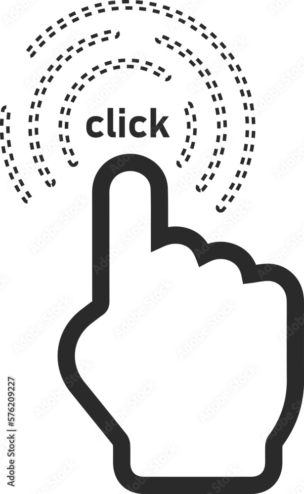 Obraz premium Click icon, cursor icon black vector