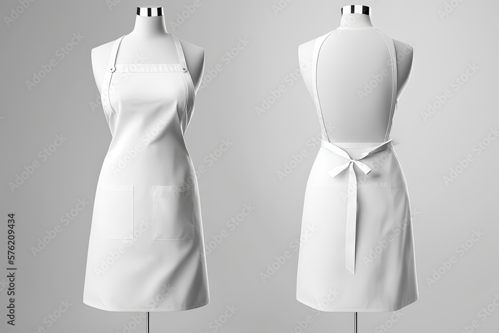 White blank apron, apron mockup on white background. Generative Ai ...