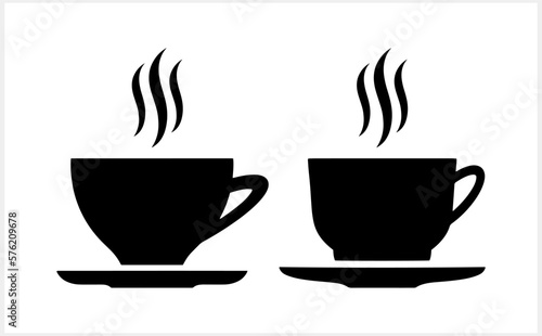 Doodle coffee cup tea coffee clipart isolated. Stencil Vector stock illustration. EPS 10