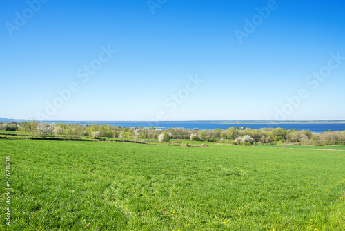 Rural landscape view at a lake