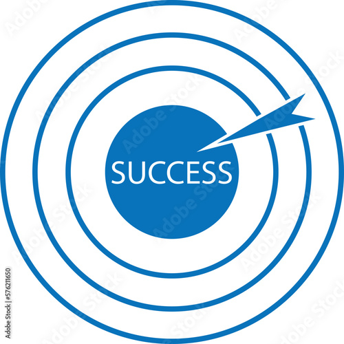 Aim magnificent icon, cervical target with an arrow icon blue version