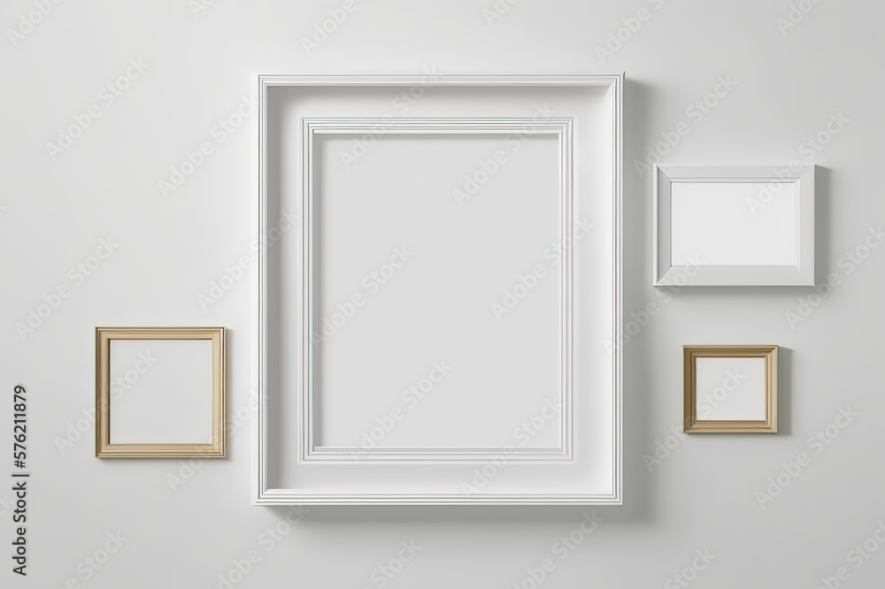 White background with empty frame. Photo generative AI White background with empty frame. Photo generative AI