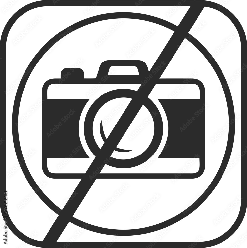 No camera icon, camera not allowed icon black vector No camera icon, camera not allowed icon black vector