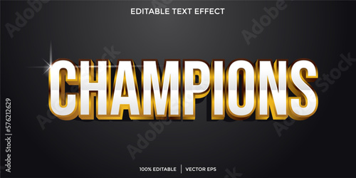 Gold Champions editable text effect template