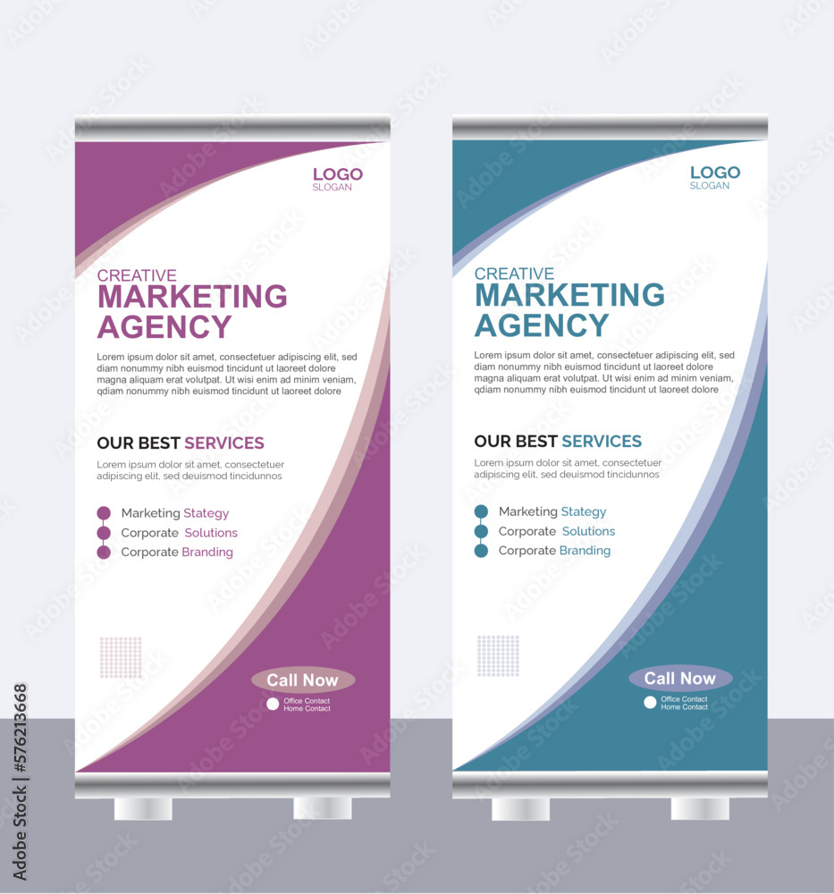 Rollup banner template design for digital marketing agency and corporate marketing agency