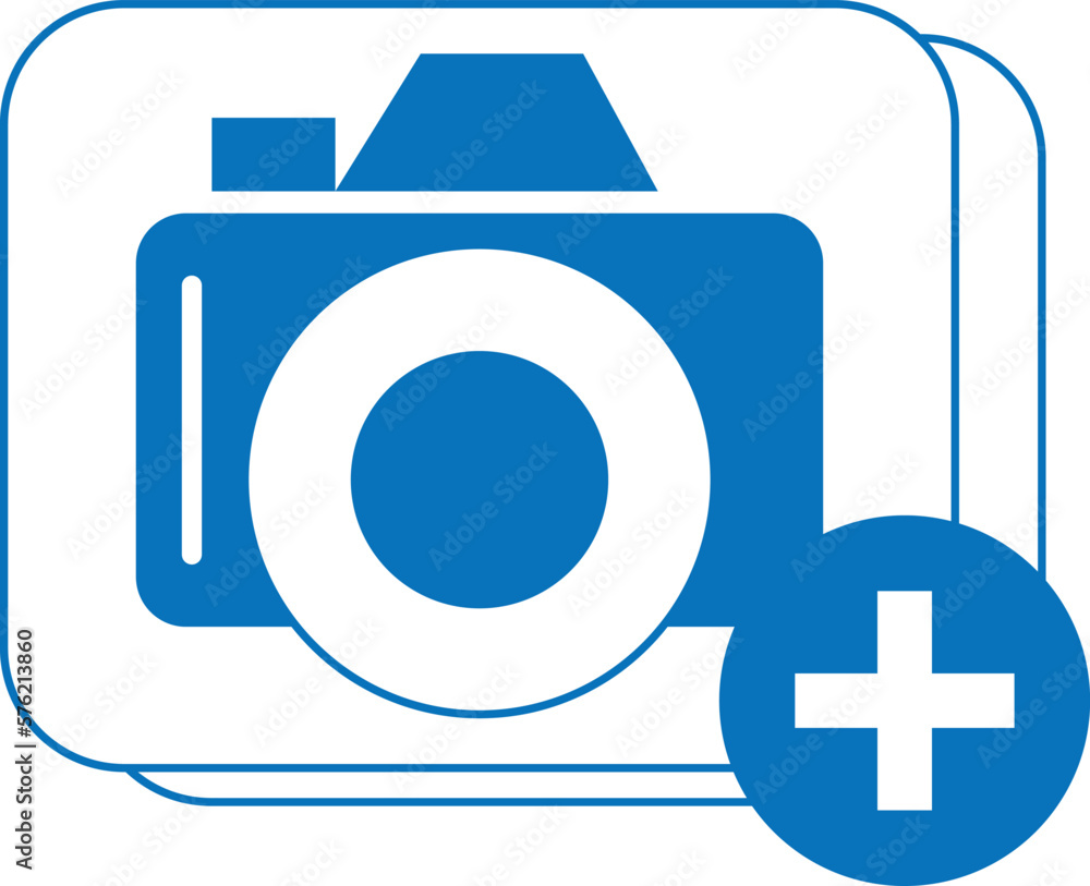 Set of photo series icon, media files icon blue vector Set of photo series icon, media files icon blue vector