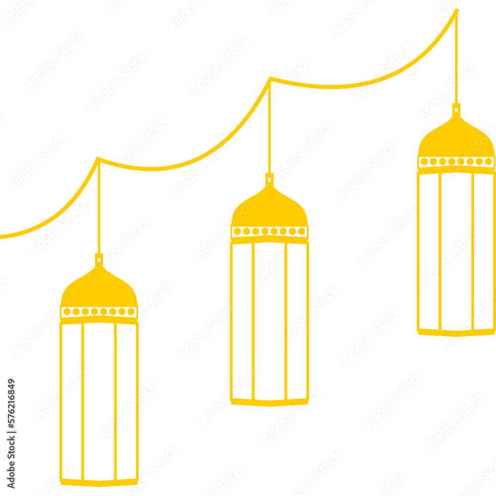 Islamic Lantern Corner Outline