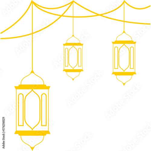 Islamic Lantern Corner Outline