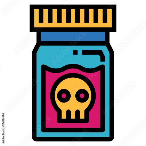 poison filled outline icon style