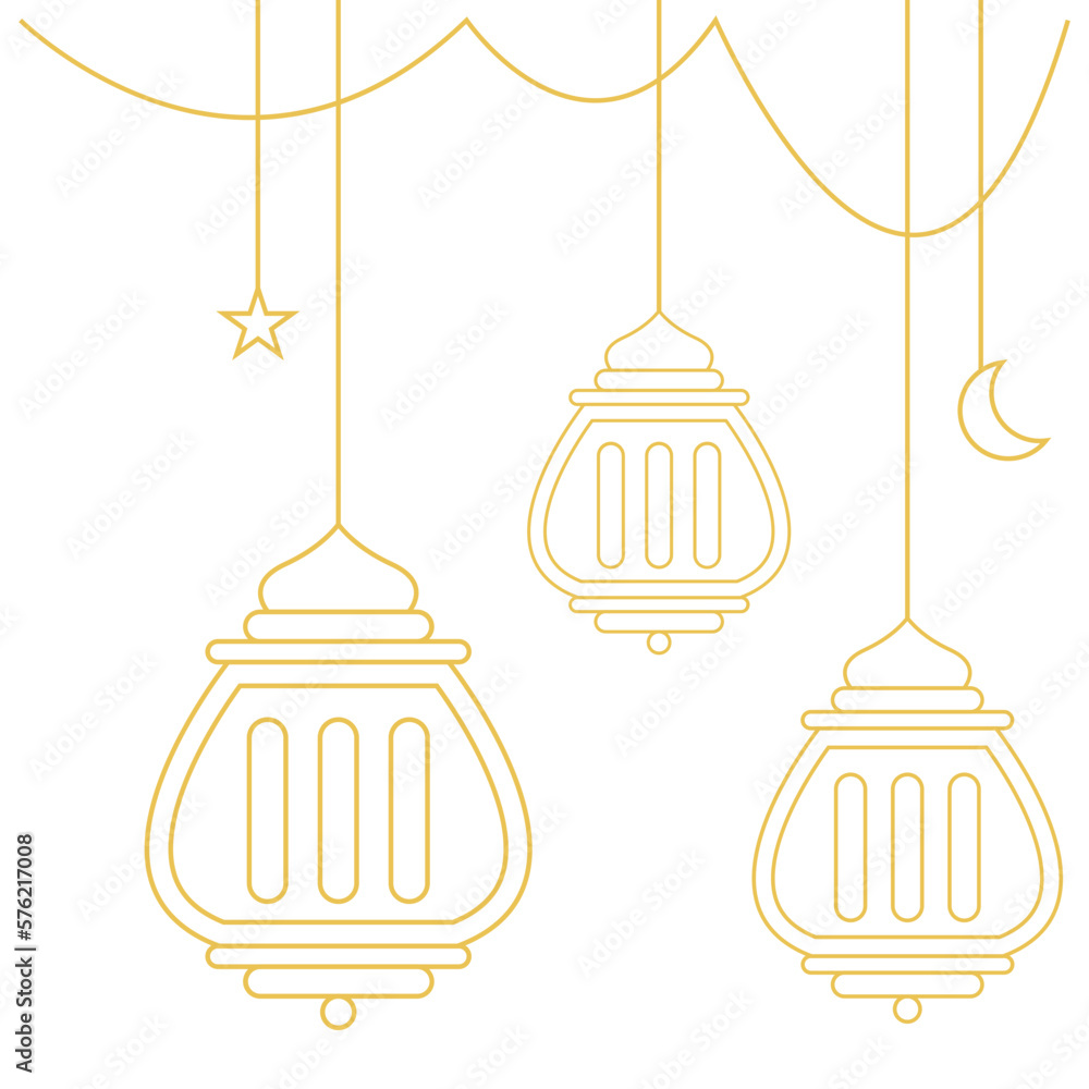Islamic Lantern Corner Outline Islamic Lantern Corner Outline