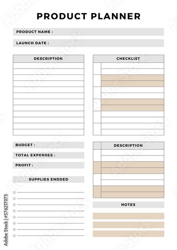 Minimalist planner pages templates. Printable Life & Business Planner Set. Life and business planner. product planner Printable Page 