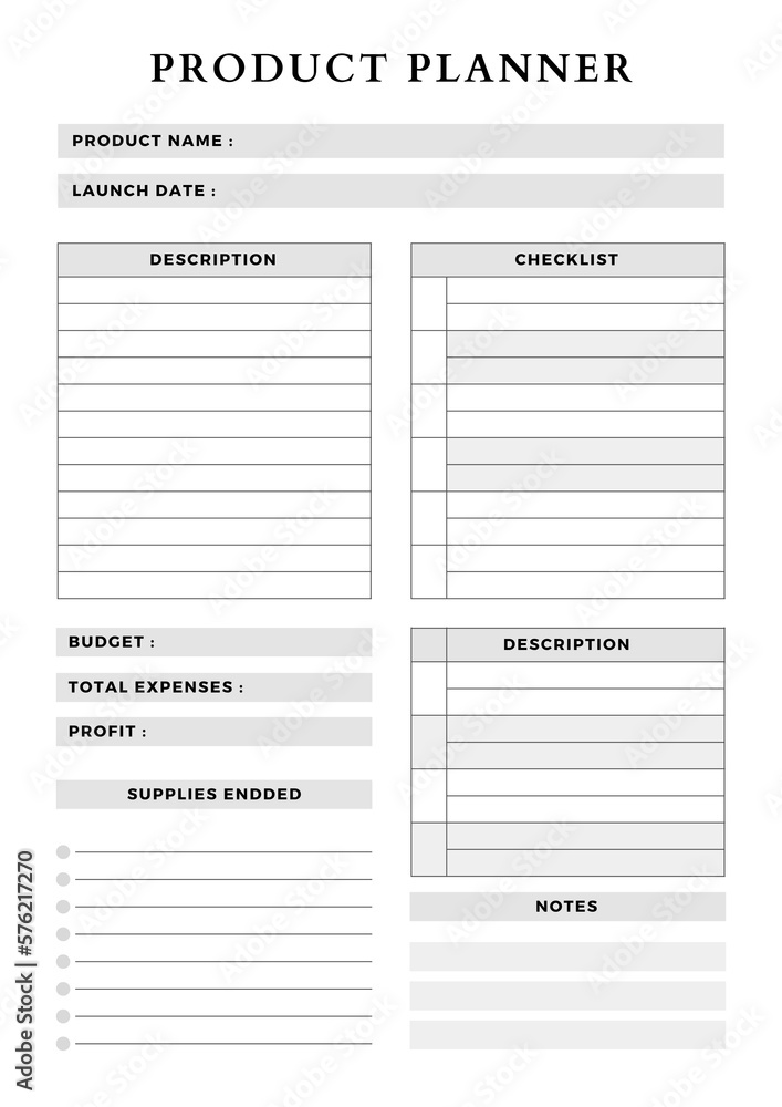 Minimalist planner pages templates. Printable Life & Business Planner Set. Life and business planner. product planner 