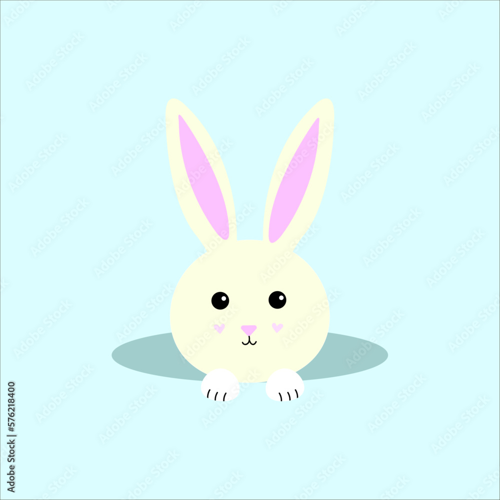 easter bunny vector image, easter bunny head, cute bunny on blue background easter bunny vector image, easter bunny head, cute bunny on blue background