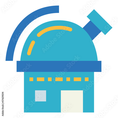 observatory flat icon style