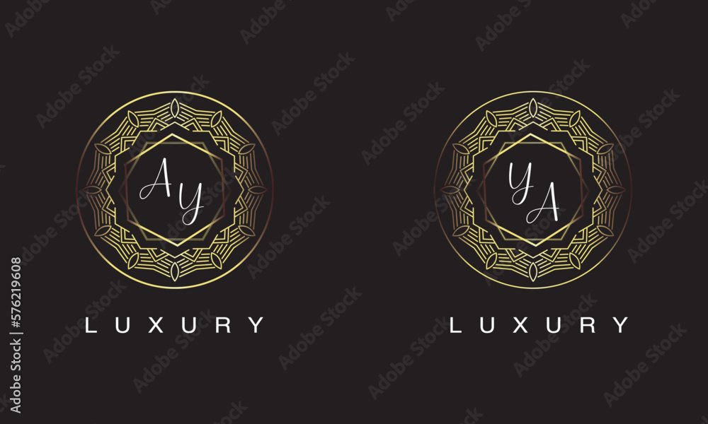 Fototapeta premium AY and YA luxury logo design.