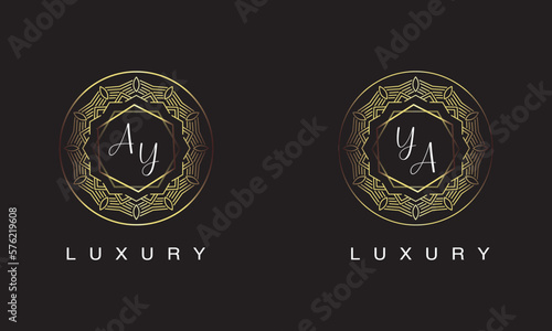 AY and YA luxury logo design.