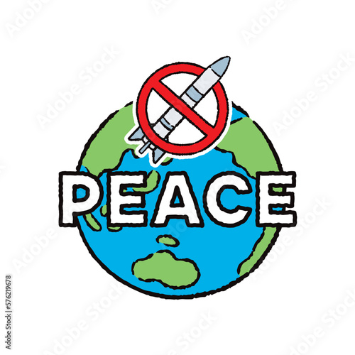 地球_アジア・オセアニア・アメリカ_PEACE_ミサイル禁止