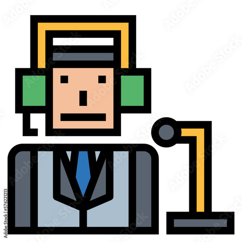 commentator filled outline icon style