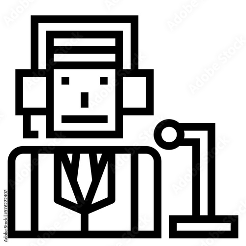 commentator line icon style