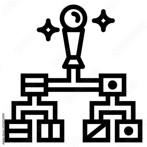 hierarchical line icon style