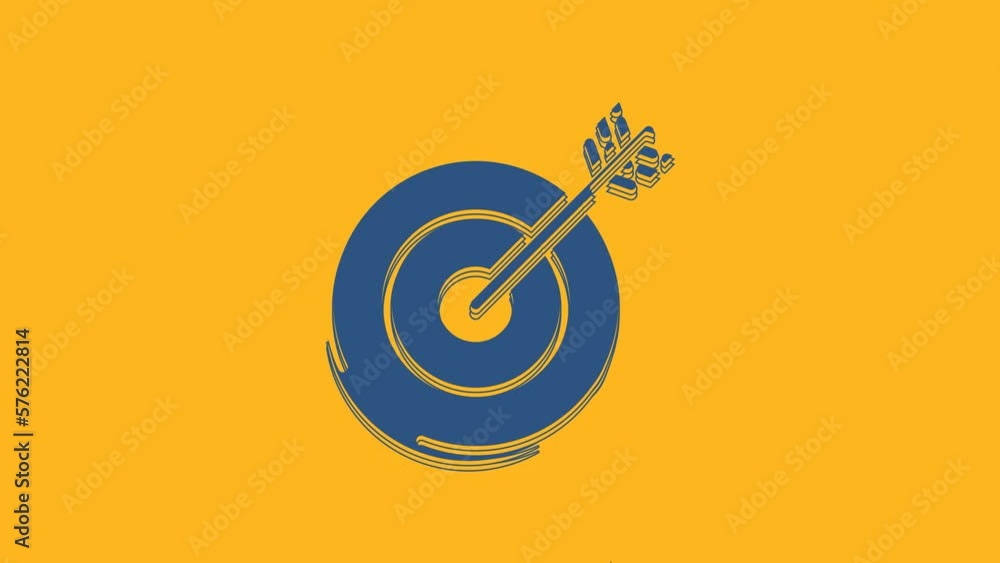 Blue Target icon isolated on orange background. Investment target icon. Successful business concept. Cash or Money sign. 4K Video motion graphic animation Blue Target icon isolated on orange background. Investment target icon. Successful business concept. Cash or Money sign. 4K Video motion graphic animation