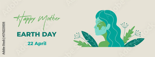 Hapy Mother Earth Day. Vector illustration for graphic and web design, business presentation, marketing and print material. Ecology and environmental protection concepts