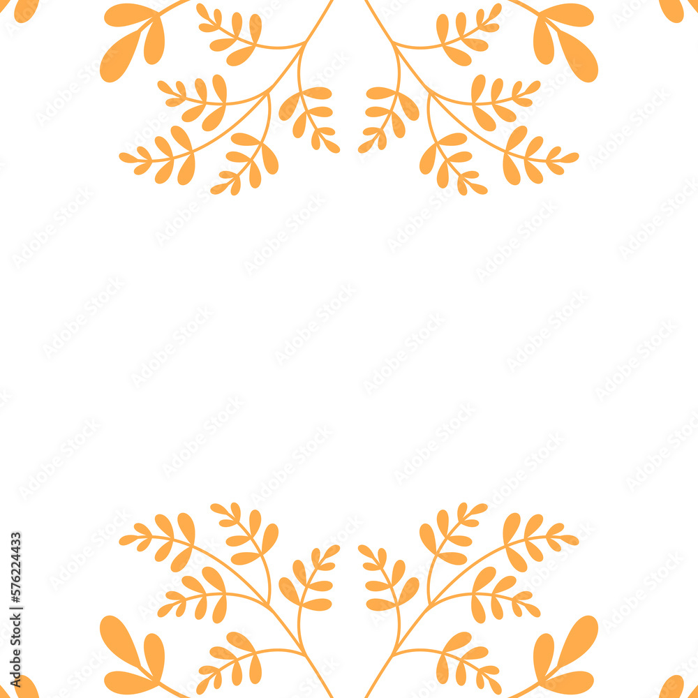 A frame with colorful leaves and flowers. A frame with colorful leaves and flowers.