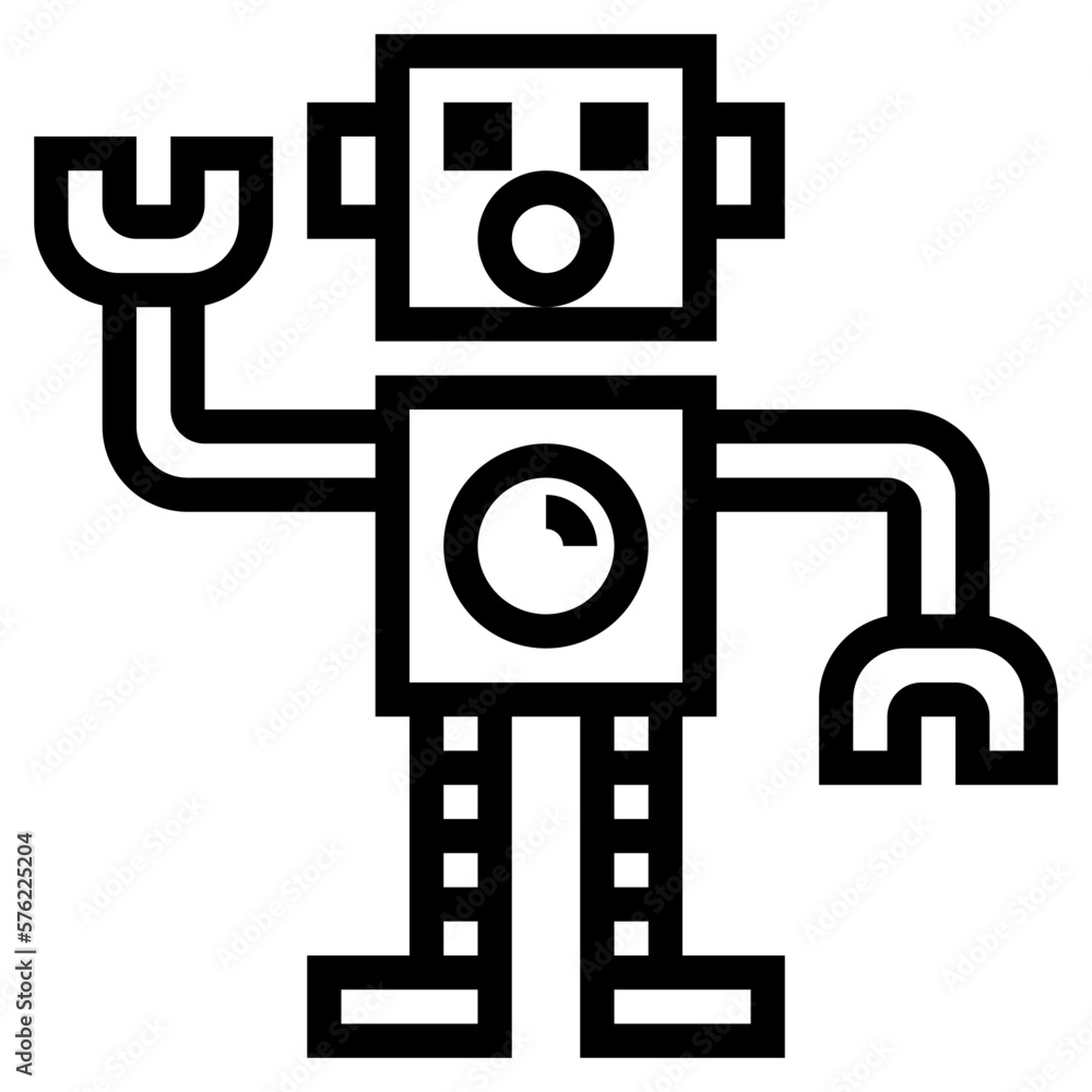 robot line icon style robot line icon style