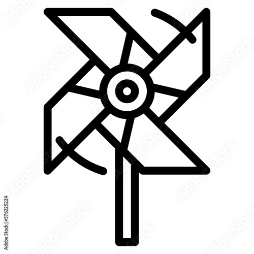 windmill line icon style