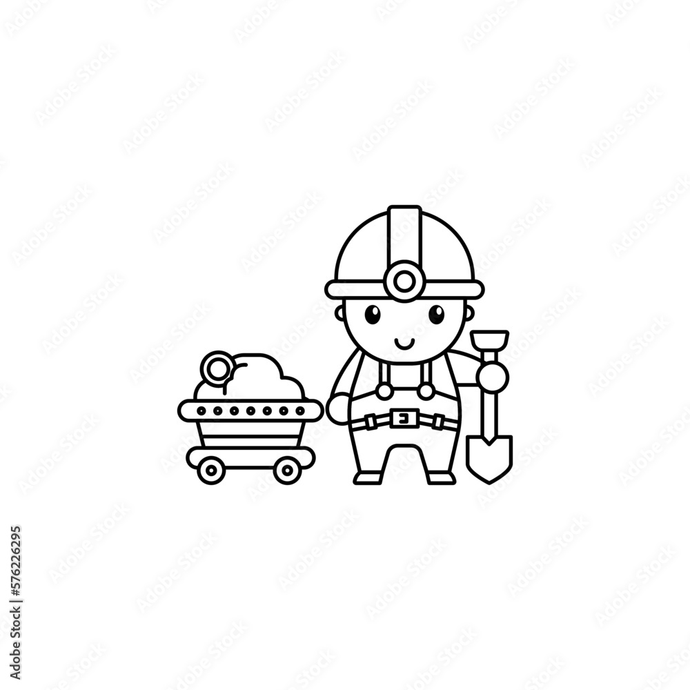 Mining Gold Place Black white outline Icon, Logo, and cute illustration Vector Mining Gold Place Black white outline Icon, Logo, and cute illustration Vector