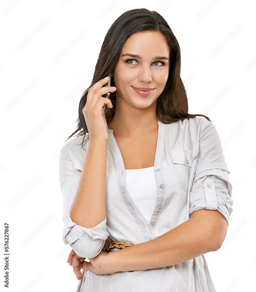 A beautiful business female conversing with her client happily over the smartphone and having a discussion and networking connection isolated on a png background. A beautiful business female conversing with her client happily over the smartphone and having a discussion and networking connection isolated on a png background.