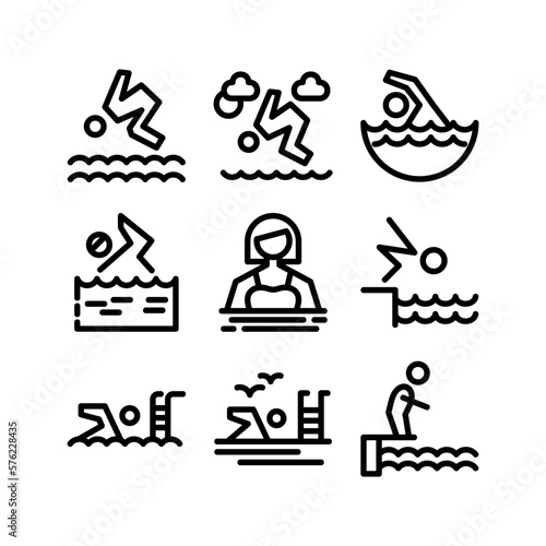 swimming icon or logo isolated sign symbol vector illustration - high quality black style vector icons 