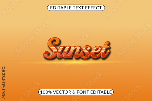 Editable Glossy and Retro Sunset Text Effects photo