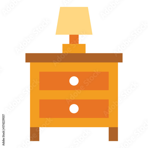 bedside table flat icon style