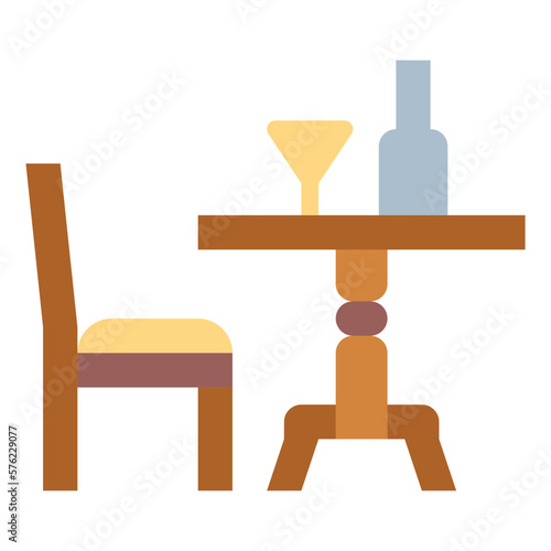 dining table flat icon style