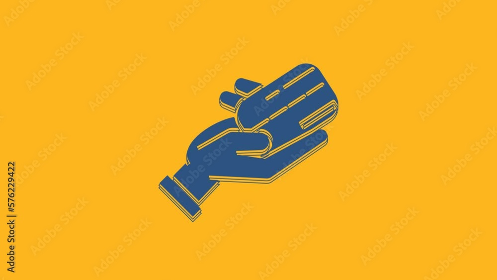 Blue Human hand holding with credit card icon isolated on orange background. Online payment. Pay by card. Financial operations. 4K Video motion graphic animation Blue Human hand holding with credit card icon isolated on orange background. Online payment. Pay by card. Financial operations. 4K Video motion graphic animation