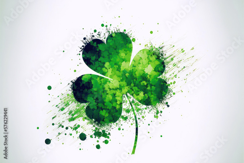 St. Patrick's Day Luck with Four-Leaf Clovers. Generative Ai