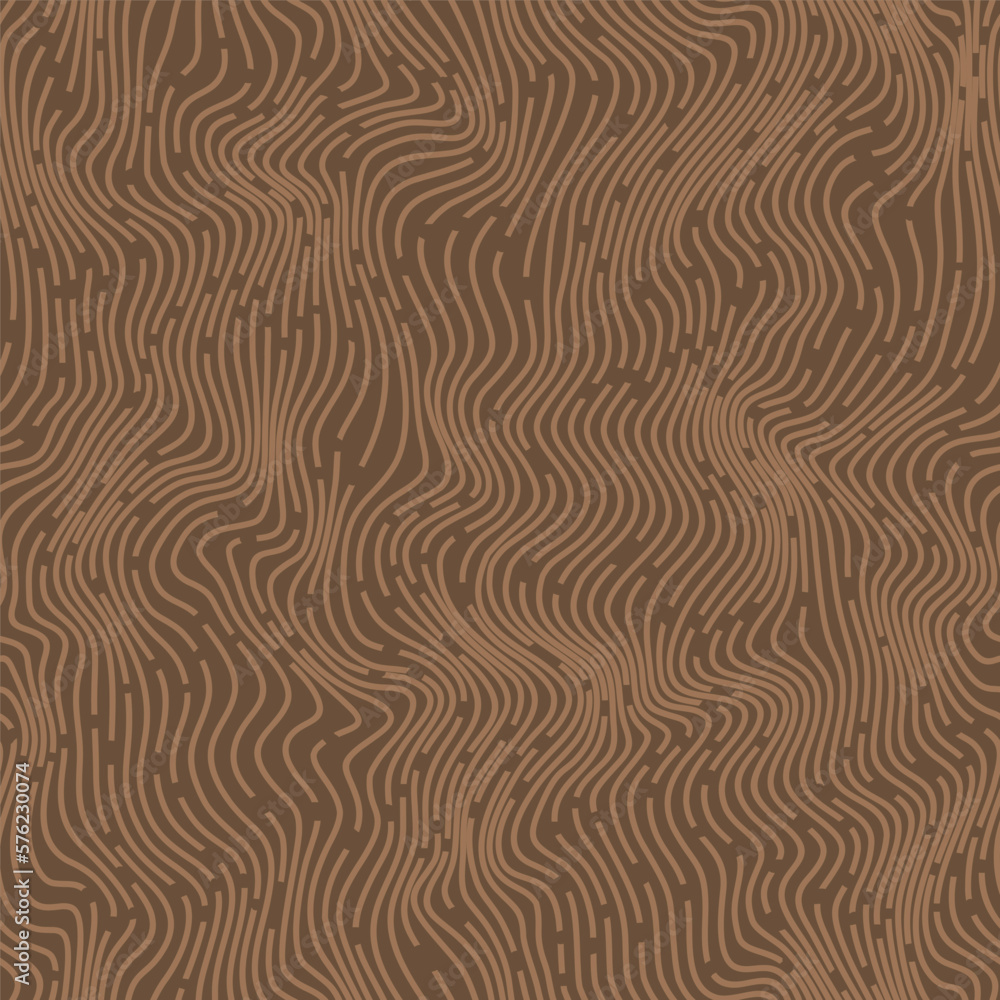 Stripes wave texture. Dense curve lines bark background. Wood grain