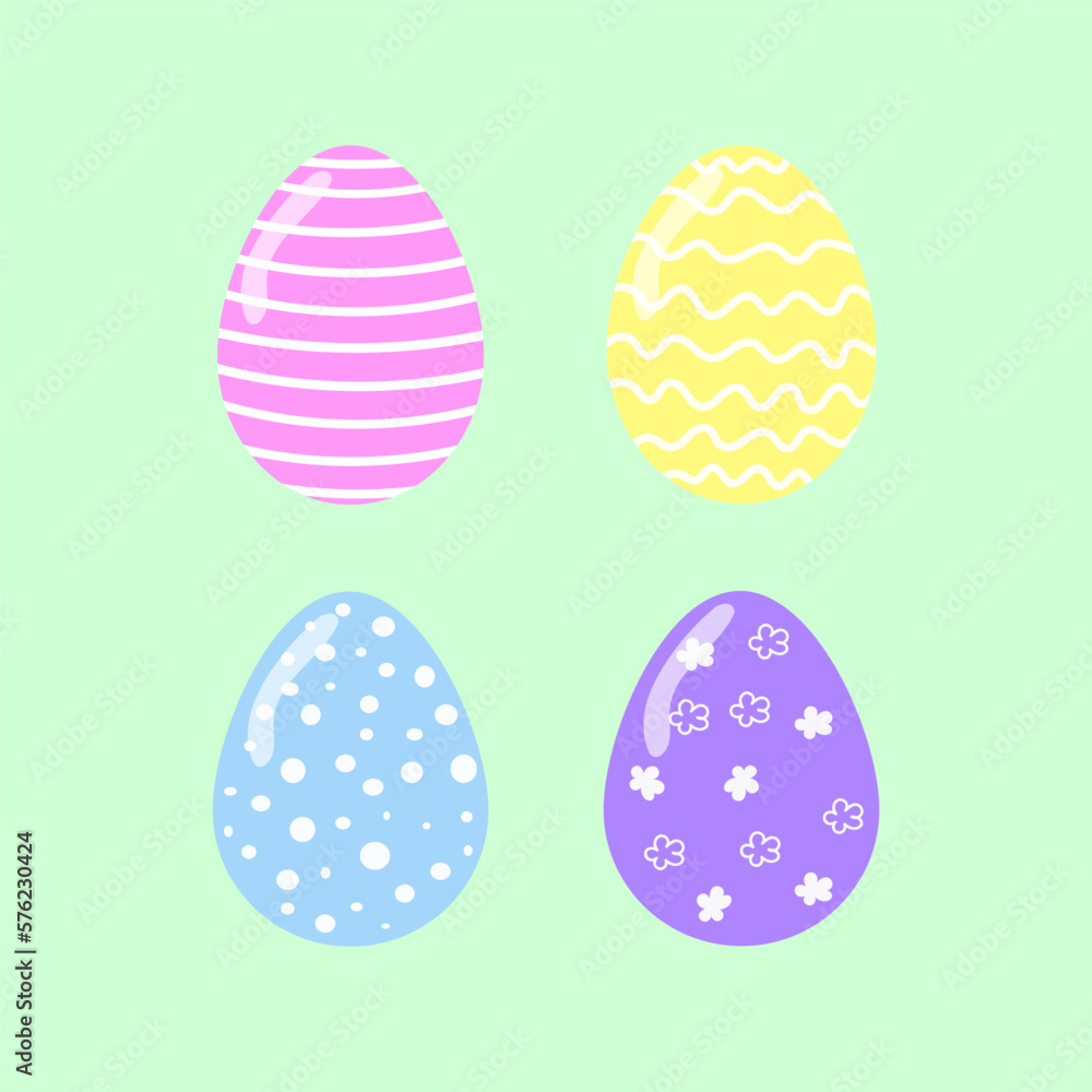 set of eater eggs, set of colorful eggs with different patterns set of eater eggs, set of colorful eggs with different patterns