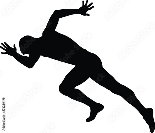 start sprinter runner athlete black silhouette