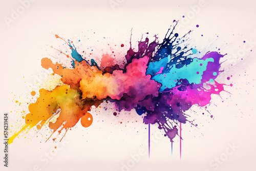 colorful watercolor splash background made with generative ai