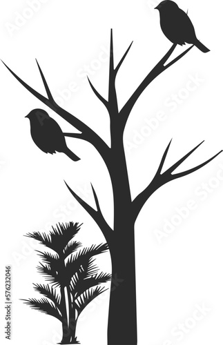 Tree icon, plant icon black vector